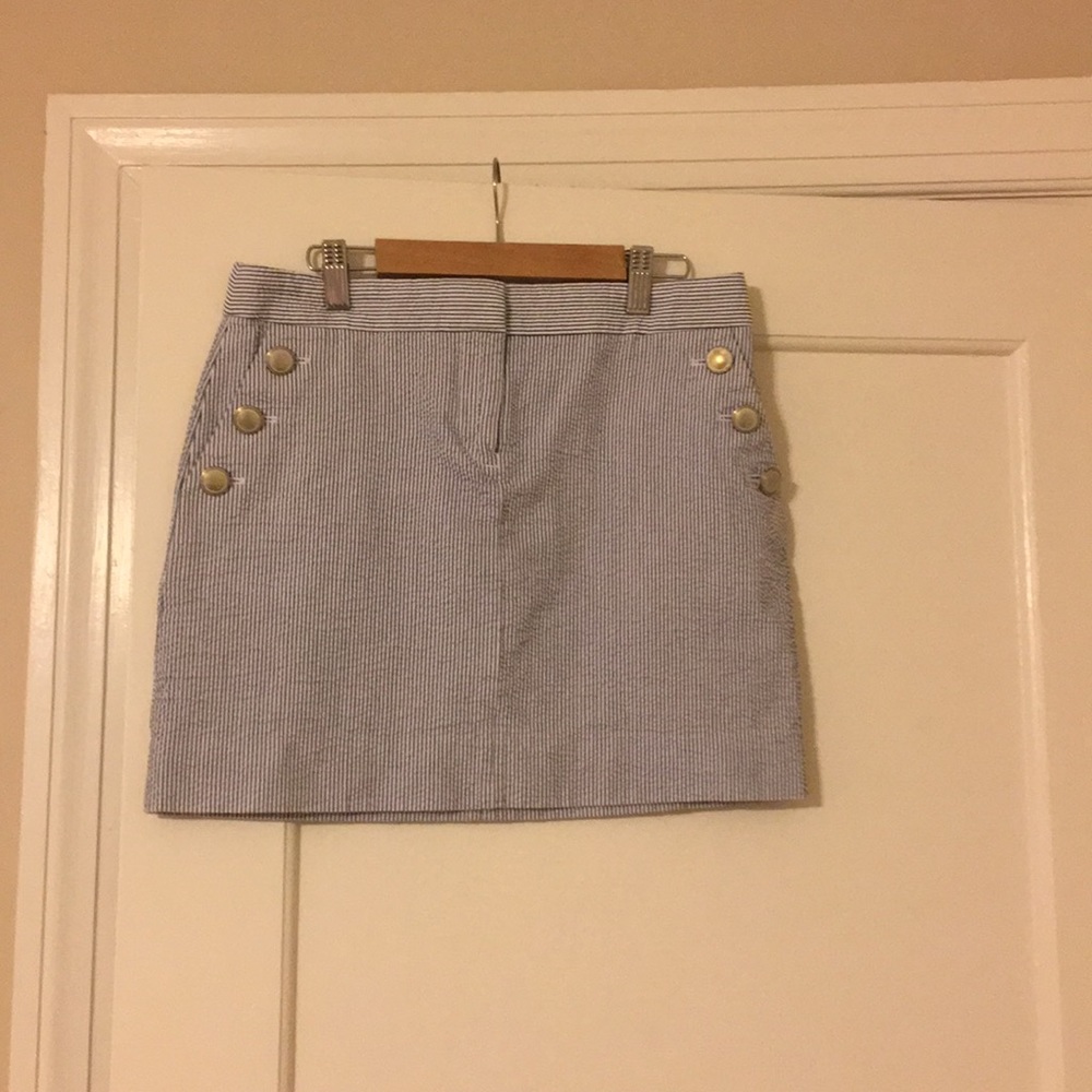 JCrew seersucker mini skirt
